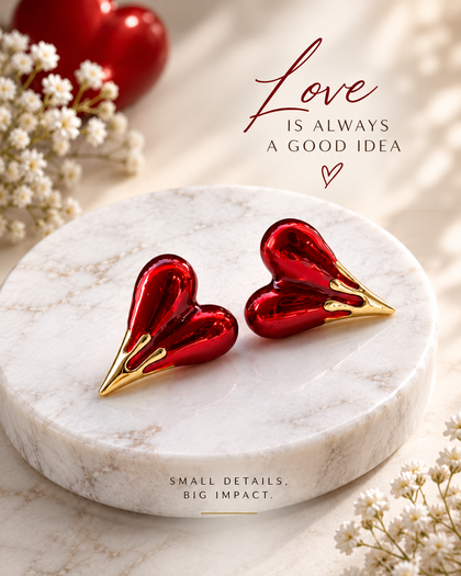 Crimson Heart Earrings