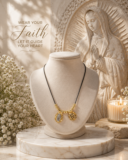 Double Devotion Necklace - Our Lady of Guadalupe & Faith