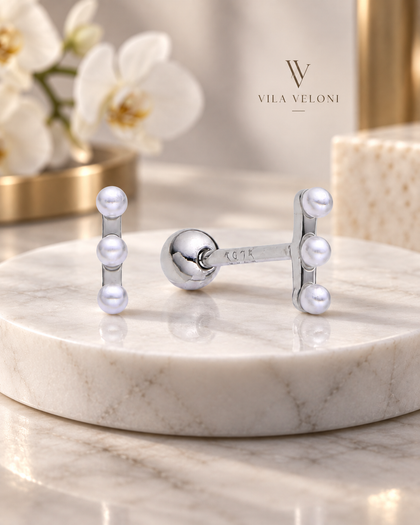 Pearl Line Earrings