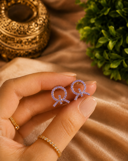 Venus Lilac Earrings - 18K Gold-Plated Brass