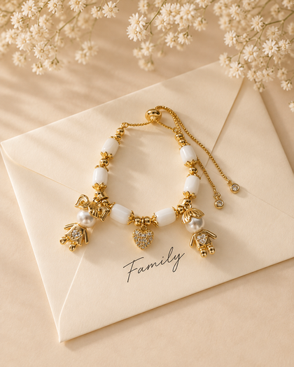 Family Bonds - Adjustable Brass Bracelet