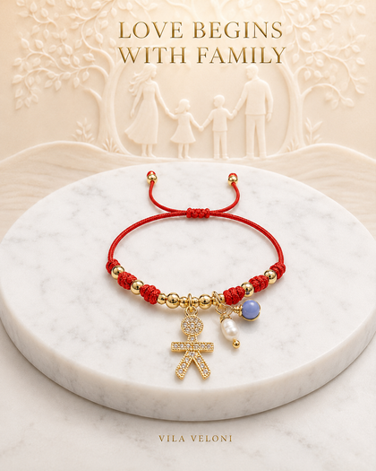 Family Love - Adjustable Brass Bracelet