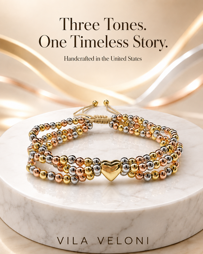 Trinity Heart Tricolor Bracelet