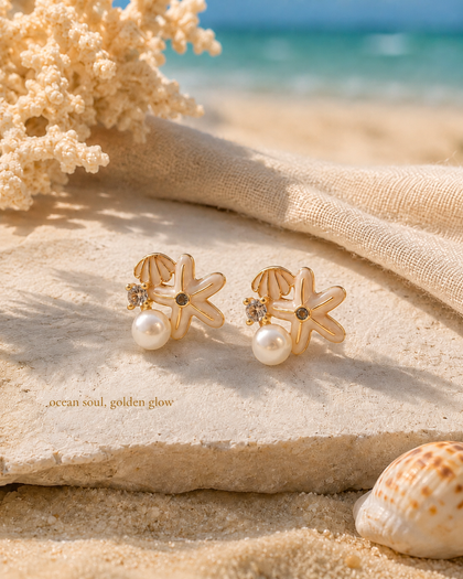 Golden Ocean Breeze Earrings