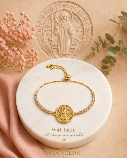 San Benito Faith Bracelet - Brass with 18K Gold Plating