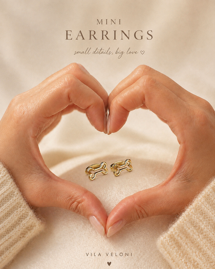 Puppy Love Mini Hoop Earrings - Brass