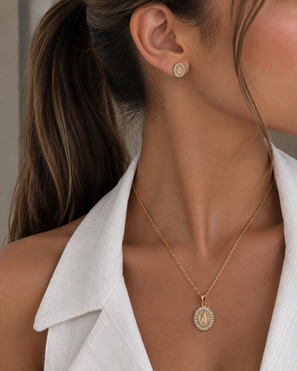 Necklace - Virgin Mary, 18k Gold Plated