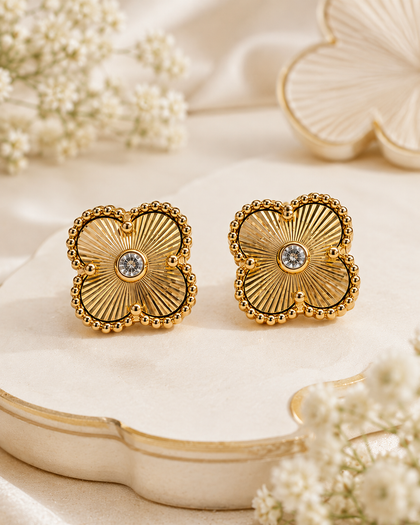 Golden Clover of Light Earrings