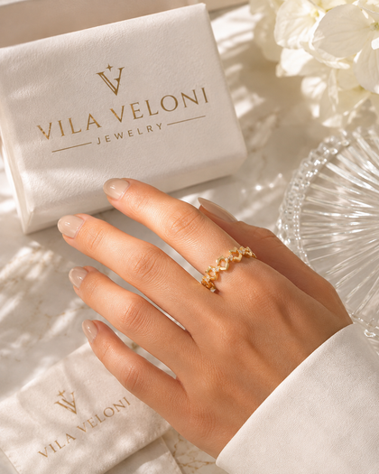 Infinity Hearts Ring in 925 Sterling Silver with 18K Gold Plating