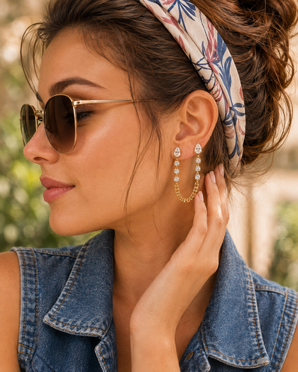 Seraphina - 18K Gold-Plated Brass Drop Earrings