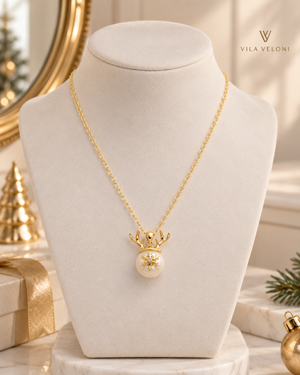 Necklace - Reindeer, 18k Gold-Plated Sterling Silver