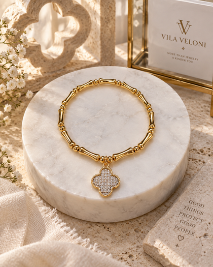 Bracelet - Clover, 18k Gold Plated