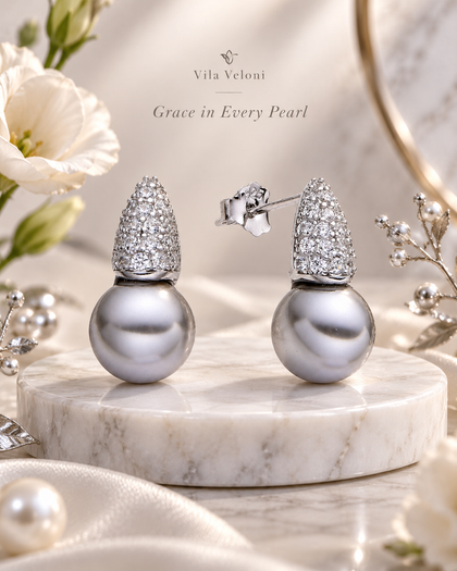 Pearl Drop Earrings in 925 Sterling Silver