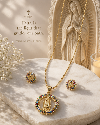 Divina Guadalupe Necklace & Earrings Set