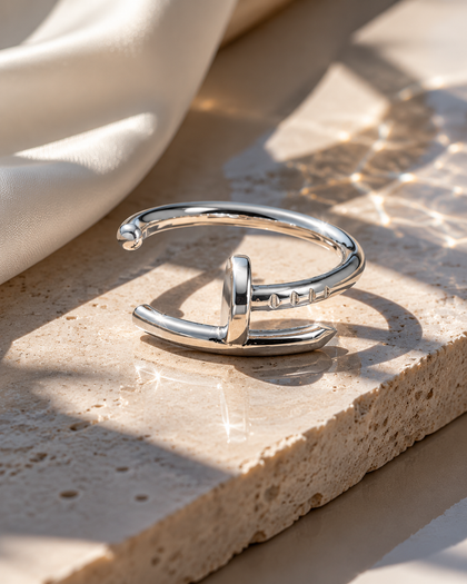 Silver Nail Ear Cuff - Minimalist Statement