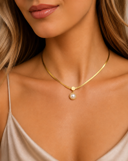 Golden Pearl – Necklace – 925 Sterling Silver
