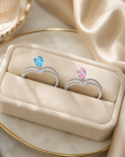 Royal Drop Ring - Sky Blue, 925 Sterling Silver
