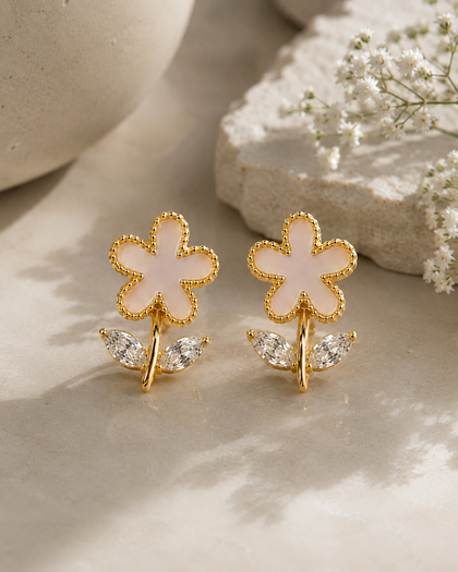 Floral Éclat Earrings in 925 Silver with 18K Gold Plating