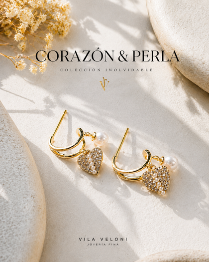 925 Silver Heart Drop Earrings-18k Gold Plated
