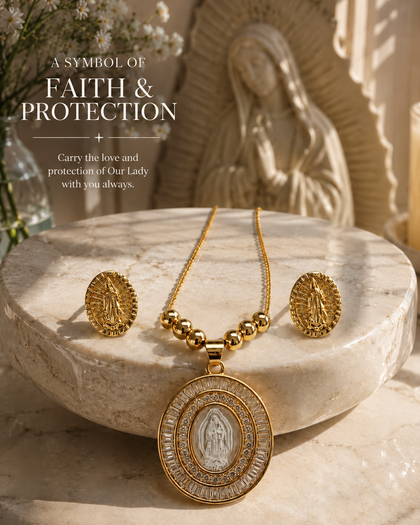 Necklace - Virgin Mary, 18k Gold Plated