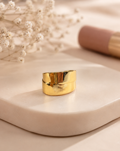 Brass rings with 18k gold plating