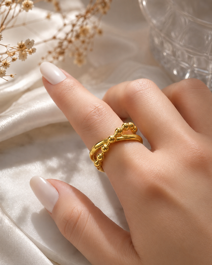 18k Gold-Plated Crisscross Ring