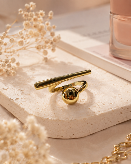 Modern Ring - Brass with 18K Gold Plating