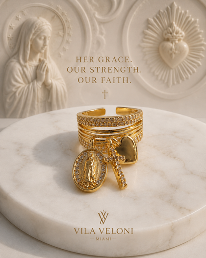 Ring - Virgin Mary, Cross & Heart