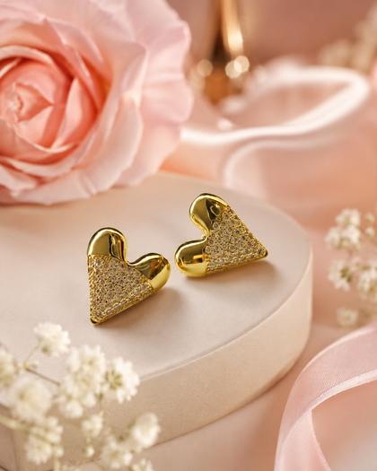 Heart Earrings with Cubic Zirconia