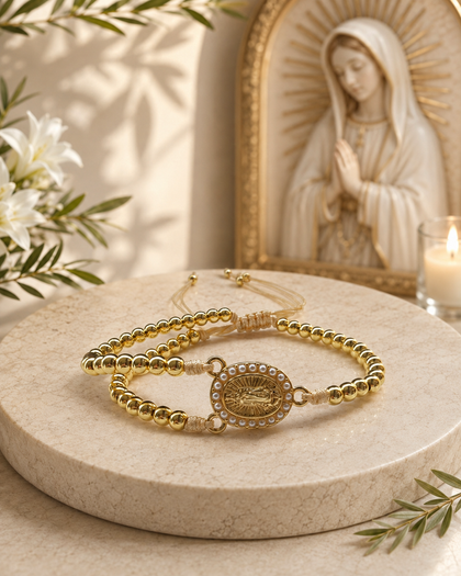 Double-Strand Virgin Mary Bead Bracelet