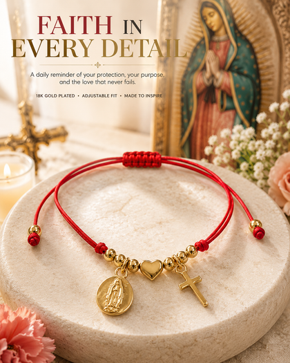 Virgin Mary and Love Bracelet with Cross of Faith