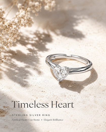 925 Silver Ring with Cubic Zirconia Heart