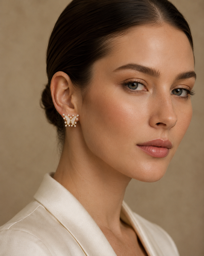 Butterfly Earrings with Pearls