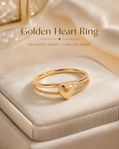 Ring - Heart, 18k Gold Plated
