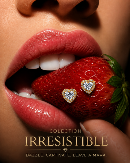 Heart Earrings with Zirconias in 925 Silver and 18k Gold Plating