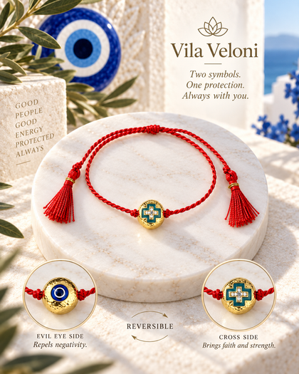 Dual Protection – Reversible Evil Eye & Cross Bracelet