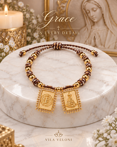 Strength of Faith - Religious Braided Cord Bracelet with 18K Gold Plating