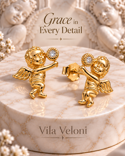 Angel Earrings - 18k Gold-Plated 925 Silver