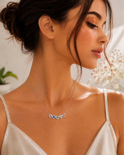 Prisma Hearts Necklace - Sterling Silver 925