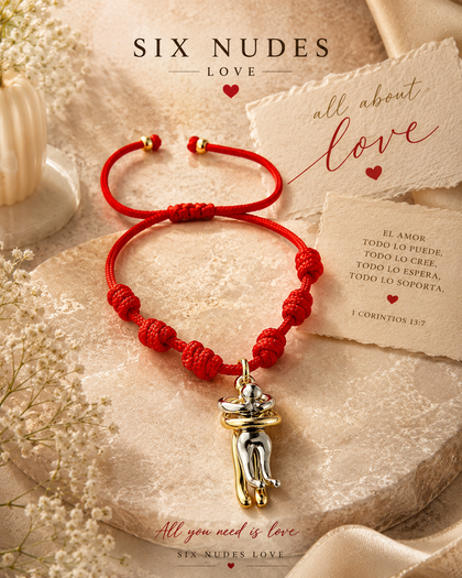 Six Knots One Love Bracelet - Couple Charm, Red String, Adjustable