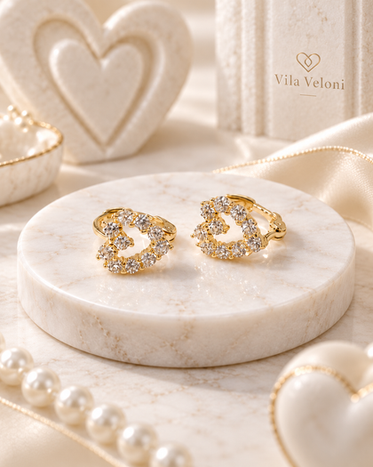 Mini Heart Earrings in 925 Silver-18k gold plating