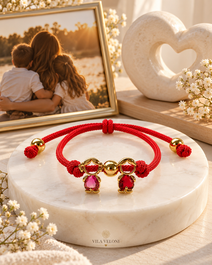 Red Cord Bracelet - Boy & Girl Charm, Adjustable