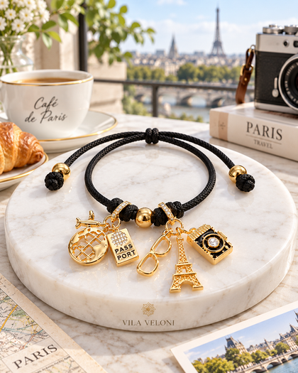 Travel Memories Bracelet - Travel Charms, Gold-Tone