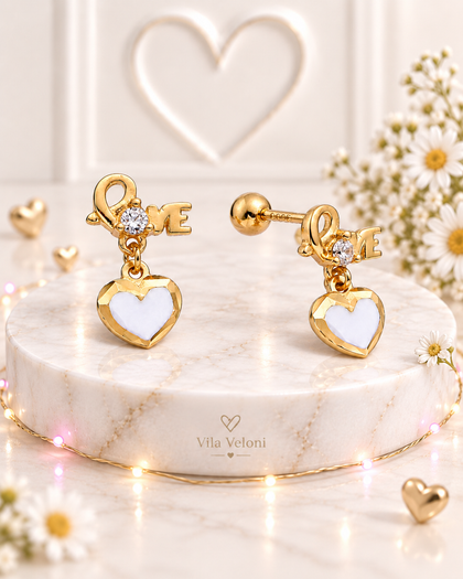 Earrings - Heart, 18k Gold-Plated Sterling Silver