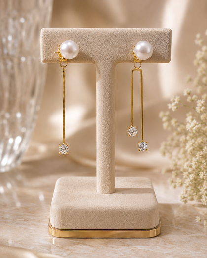 Céleste Pearl Drop Earrings - 925 Sterling Silver