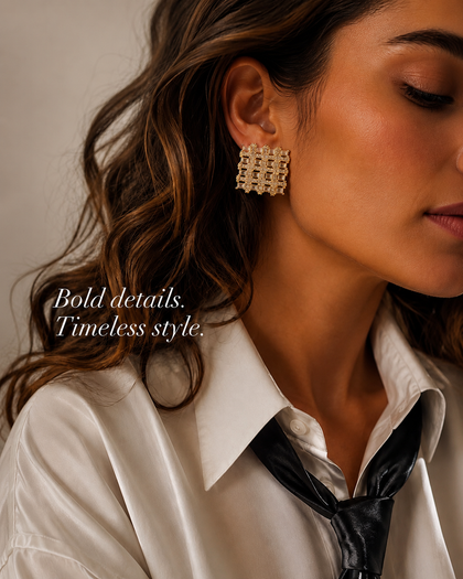 Golden Lattice Earrings