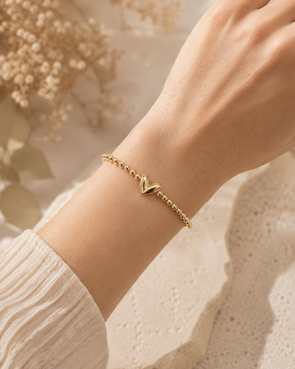 Heartbeat of Love Bracelet - gold-tone heart, adjustable