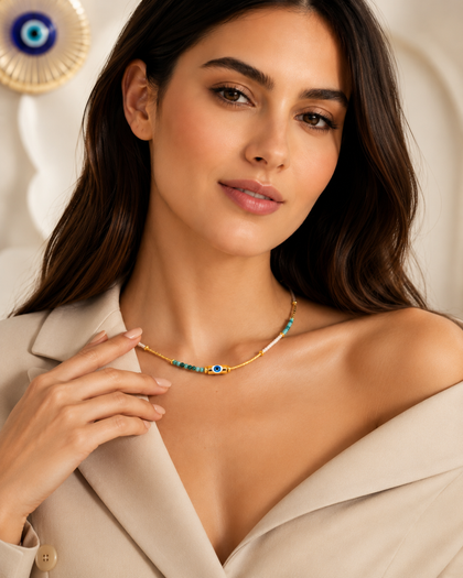 Nazar Serenity - Adjustable Brass Necklace