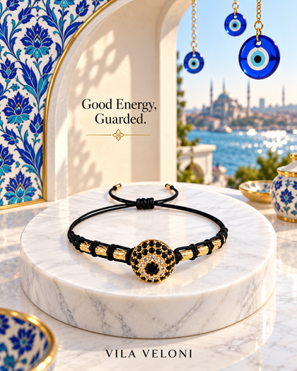 Guardian Eye Adjustable Bracelet - Brass