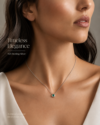 Emerald Orbital – Necklace – 925 Sterling Silver